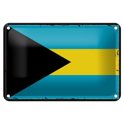 Blechschild Flagge Bahamas 18x12cm Retro Flag of Bahamas Dekoration