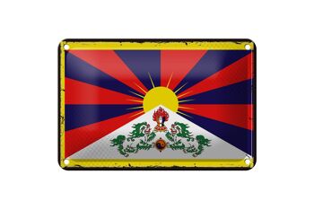 Drapeau du Tibet en étain, 18x12cm, drapeau rétro du Tibet, décoration 1