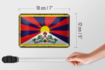 Drapeau du Tibet en étain, 18x12cm, drapeau rétro du Tibet, décoration 5