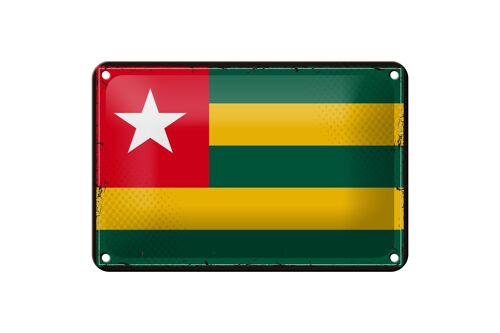 Blechschild Flagge Togos 18x12cm Retro Flag of Togo Dekoration