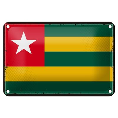 Targa in metallo Bandiera del Togo 18x12 cm Decorazione con bandiera retrò del Togo