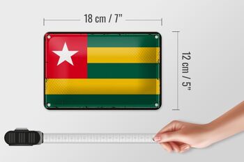 Signe en étain drapeau du togo 18x12cm, drapeau rétro du togo, décoration 5