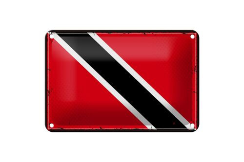 Blechschild Flagge Trinidad und Tobagos 18x12cm Retro Flag Dekoration