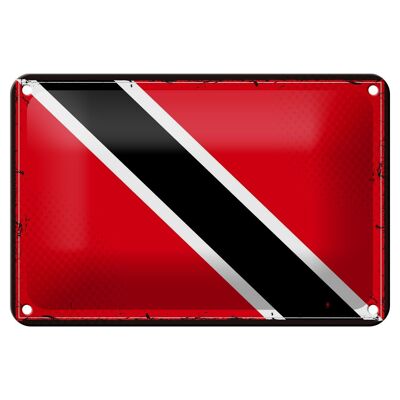 Targa in metallo Bandiera di Trinidad e Tobago 18x12 cm Decorazione bandiera retrò