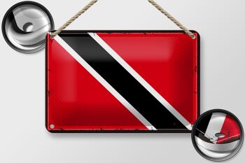 Drapeau en étain de trinité-et-Tobago, 18x12cm, décoration rétro 2