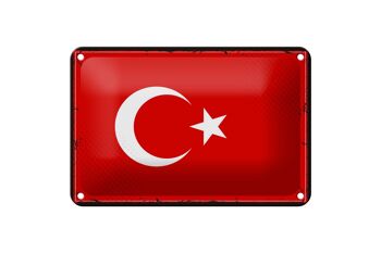 Drapeau en métal Türkiye 18x12cm, drapeau rétro de la turquie, décoration 1