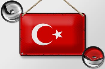 Drapeau en métal Türkiye 18x12cm, drapeau rétro de la turquie, décoration 2