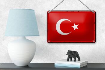 Drapeau en métal Türkiye 18x12cm, drapeau rétro de la turquie, décoration 4