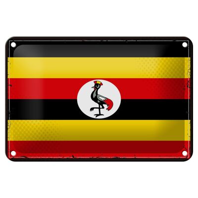 Signe en étain drapeau de l'ouganda, 18x12cm, drapeau rétro de l'ouganda, décoration