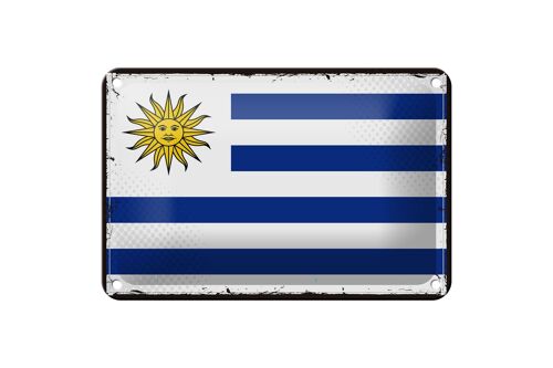 Blechschild Flagge Uruguays 18x12cm Retro Flag of Uruguay Dekoration