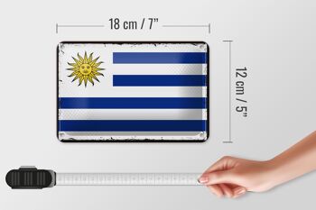 Signe en étain drapeau de l'uruguay, 18x12cm, drapeau rétro de la décoration de l'uruguay 5