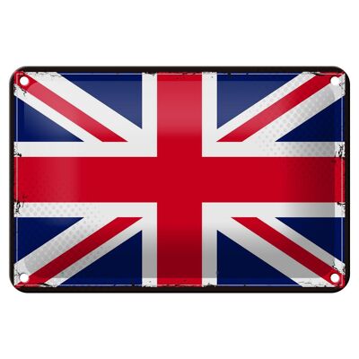 Tin Sign Flag Union Jack 18x12cm Retro United Kingdom Decoration