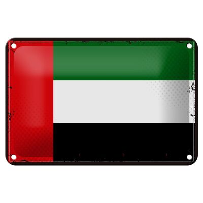 Targa in metallo Bandiera Emirati Arabi 18x12 cm Decorazione bandiera retrò