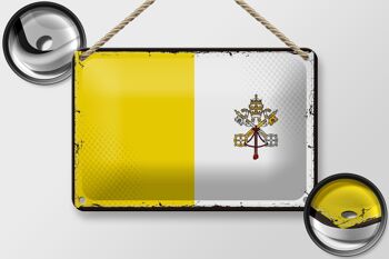 Drapeau en étain de la ville du Vatican, 18x12cm, décoration rétro de la ville du Vatican 2