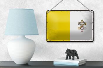 Drapeau en étain de la ville du Vatican, 18x12cm, décoration rétro de la ville du Vatican 4