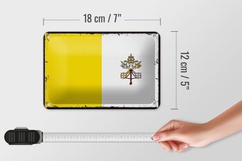 Drapeau en étain de la ville du Vatican, 18x12cm, décoration rétro de la ville du Vatican 5