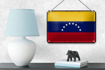 Signe en étain drapeau du Venezuela 18x12cm, drapeau rétro, décoration du Venezuela 4