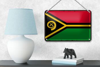 Drapeau en étain du Vanuatu, 18x12cm, drapeau rétro du Vanuatu, décoration 4