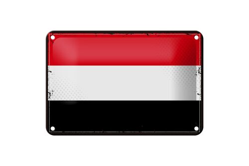 Blechschild Flagge Jemen 18x12cm Retro Flag of Yemen Dekoration