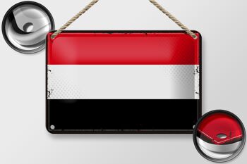 Signe en étain drapeau du yémen 18x12cm, drapeau rétro du yémen, décoration 2