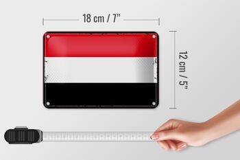 Signe en étain drapeau du yémen 18x12cm, drapeau rétro du yémen, décoration 5