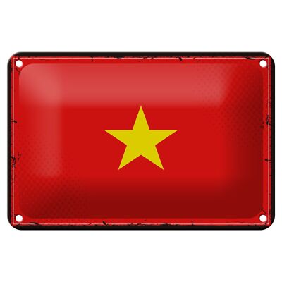 Signe en étain drapeau du Vietnam 18x12cm, drapeau rétro du Vietnam, décoration