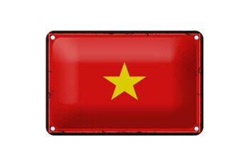 Signe en étain drapeau du Vietnam 18x12cm, drapeau rétro du Vietnam, décoration 1