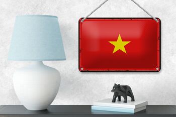 Signe en étain drapeau du Vietnam 18x12cm, drapeau rétro du Vietnam, décoration 4