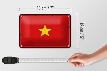 Signe en étain drapeau du Vietnam 18x12cm, drapeau rétro du Vietnam, décoration 5