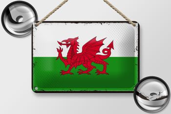 Drapeau du pays de Galles en étain, 18x12cm, décoration rétro, drapeau du pays de Galles 2