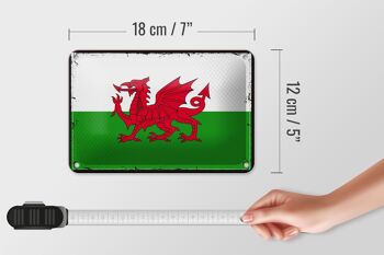 Drapeau du pays de Galles en étain, 18x12cm, décoration rétro, drapeau du pays de Galles 5