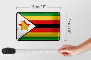 Signe en étain drapeau du Zimbabwe 18x12cm, drapeau rétro du Zimbabwe, décoration 5