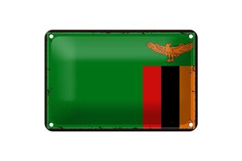 Drapeau en étain de la Zambie, 18x12cm, décoration rétro, drapeau de la Zambie 1