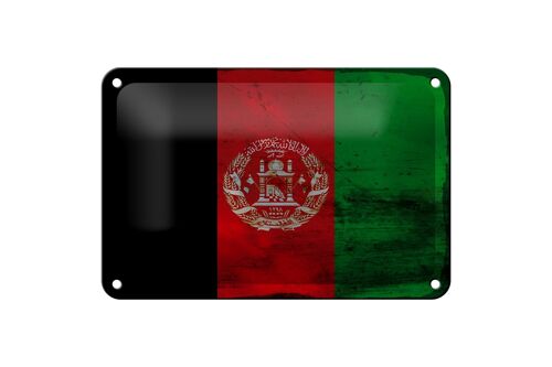 Blechschild Flagge Afghanistan 18x12cm Afghanistan Rost Dekoration