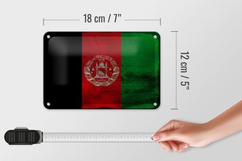 Drapeau en étain Afghanistan 18x12cm, décoration rouille Afghanistan 5