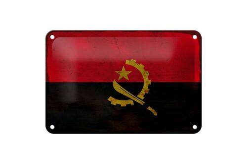 Blechschild Flagge Angola 18x12cm Flag of Angola Rost Dekoration