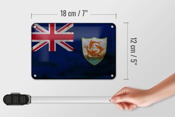 Drapeau en étain Anguilla 18x12cm, drapeau d'anguilla, décoration rouille 5