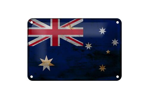 Blechschild Flagge Australien 18x12cm Flag Australia Rost Dekoration