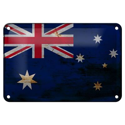 Cartel de chapa con bandera de Australia, 18x12cm, decoración de óxido de Australia