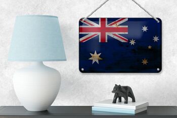 Drapeau en étain de l'australie, 18x12cm, décoration rouille de l'australie 4