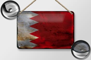 Drapeau en étain de Bahreïn, 18x12cm, drapeau de Bahreïn, décoration rouille 2