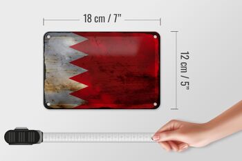 Drapeau en étain de Bahreïn, 18x12cm, drapeau de Bahreïn, décoration rouille 5