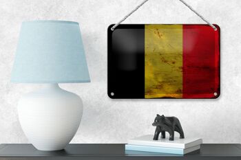 Drapeau en étain de la belgique, 18x12cm, drapeau de la belgique, décoration rouille 4