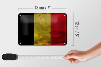 Drapeau en étain de la belgique, 18x12cm, drapeau de la belgique, décoration rouille 5