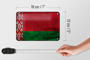 Drapeau en étain pour la biélorussie, 18x12cm, décoration rouille pour la biélorussie 5