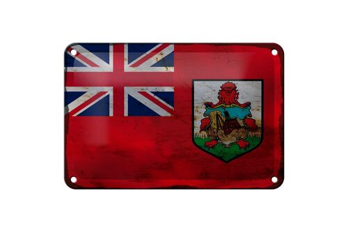 Blechschild Flagge Bermuda 18x12cm Flag of Bermuda Rost Dekoration