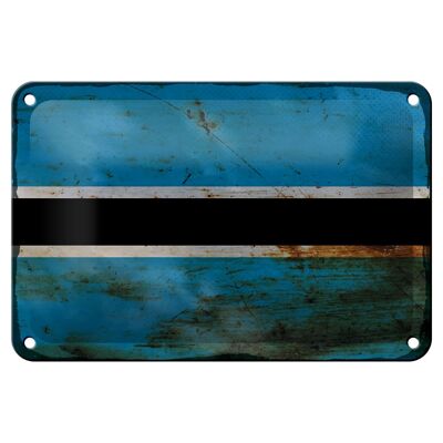 Blechschild Flagge Botswana 18x12cm Flag of Botswana Rost Dekoration