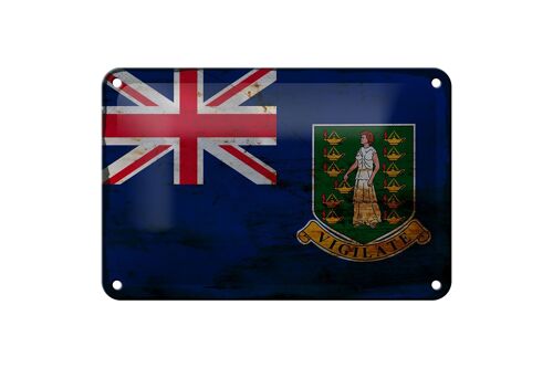 Blechschild Flagge Britischen Jungferninseln 18x12cm Rost Dekoration