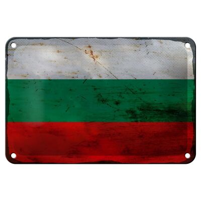 Blechschild Flagge Bulgarien 18x12cm Flag Bulgaria Rost Dekoration