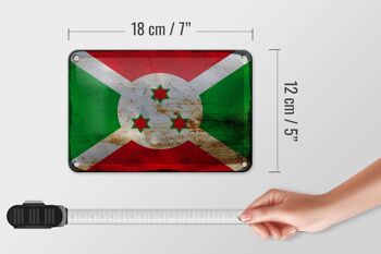 Drapeau en étain du Burundi, 18x12cm, drapeau du Burundi, décoration rouille 5